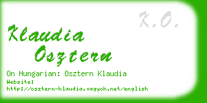 klaudia osztern business card